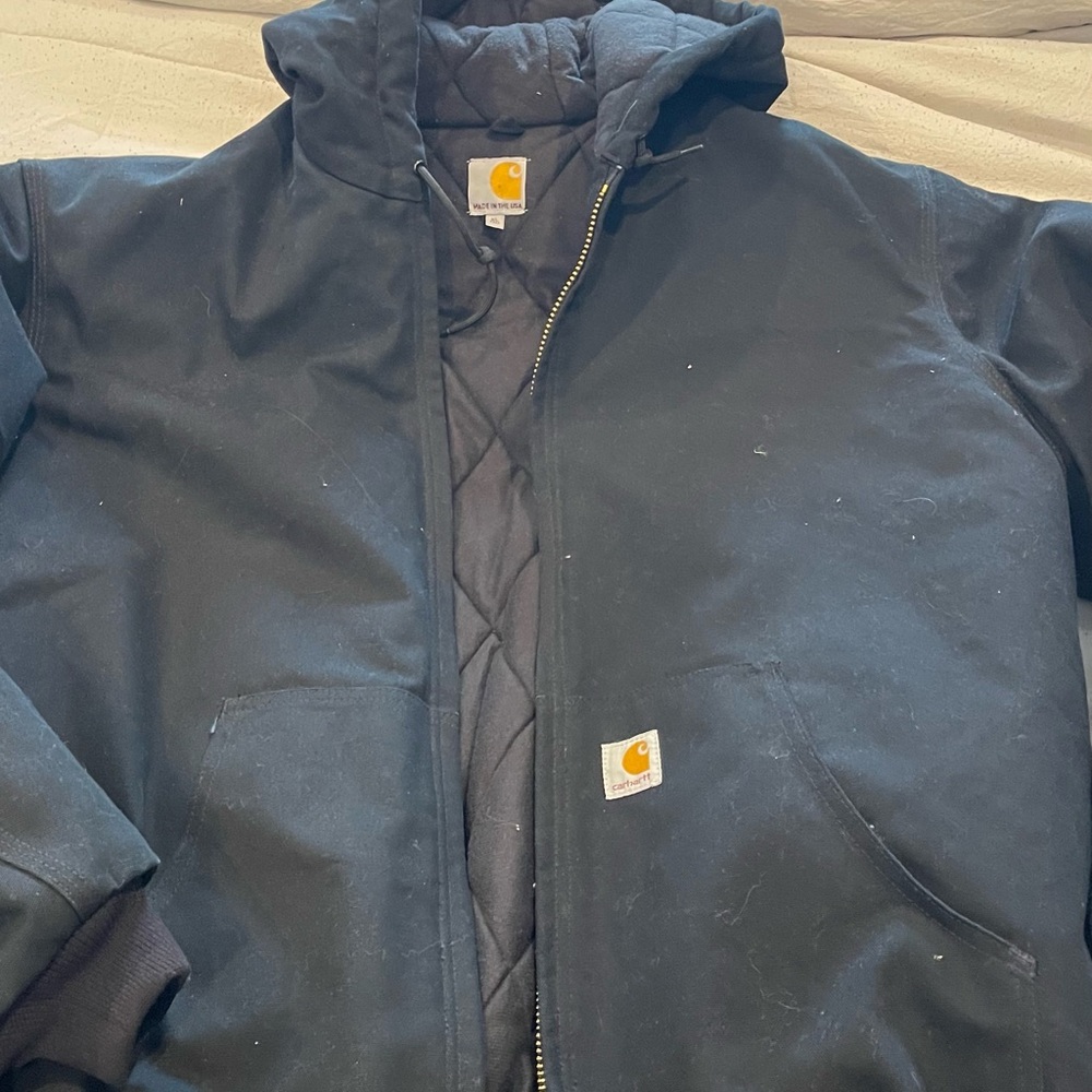 Carhartt Men's Dark Blue Hooded Jacket